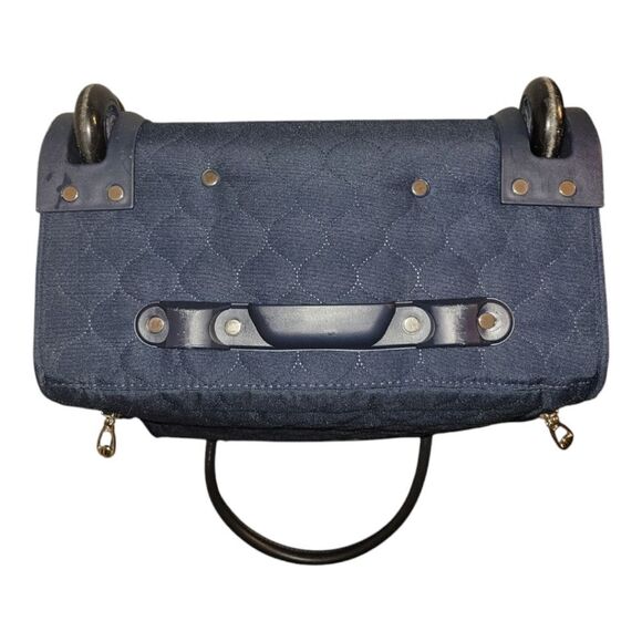 London Fog Calypso Carry On Luggage Travel Bag Suitcase Navy Blue - Picture 6 of 16